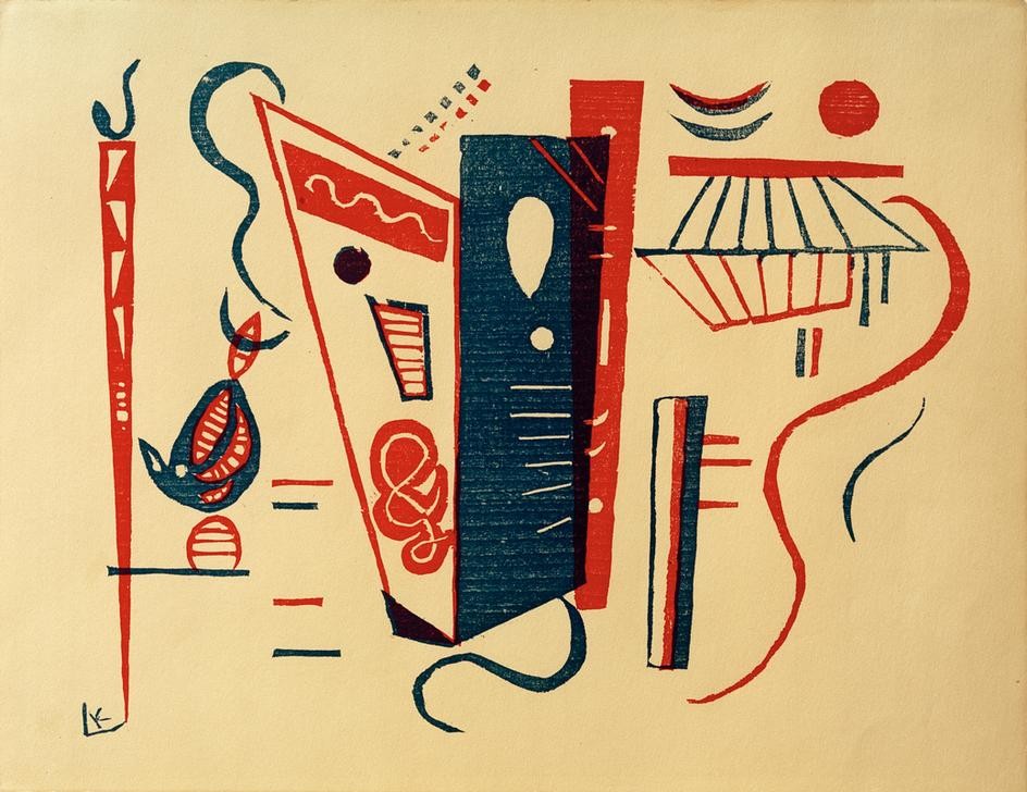 Wassily Kandinsky, Holzschnitt für XX. siècle, Nr. 5/6 (Kunst,Expressionismus,Der Blaue Reiter,Abstrakte Kunst,Russische Kunst,Abstraktion)