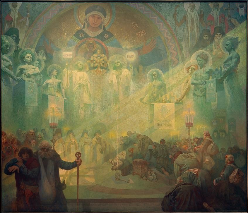 Alphonse Mucha, Der heilige Berg Athos.  (Religion und Glaube)