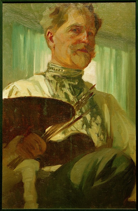 Alfons Mucha, Selbstporträt mit Palette  (Persönlichkeiten)