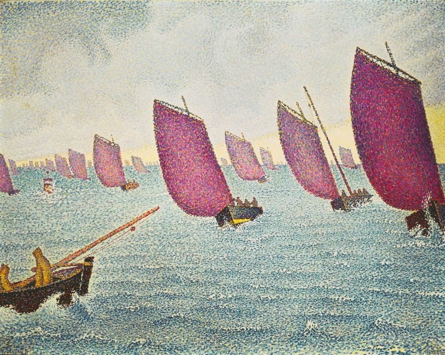 Paul Signac, Finale oder Die Brise (Segeln,Sport,Impressionismus,Segelboot,Regatta,Wind,Französische Kunst,Wassersport)