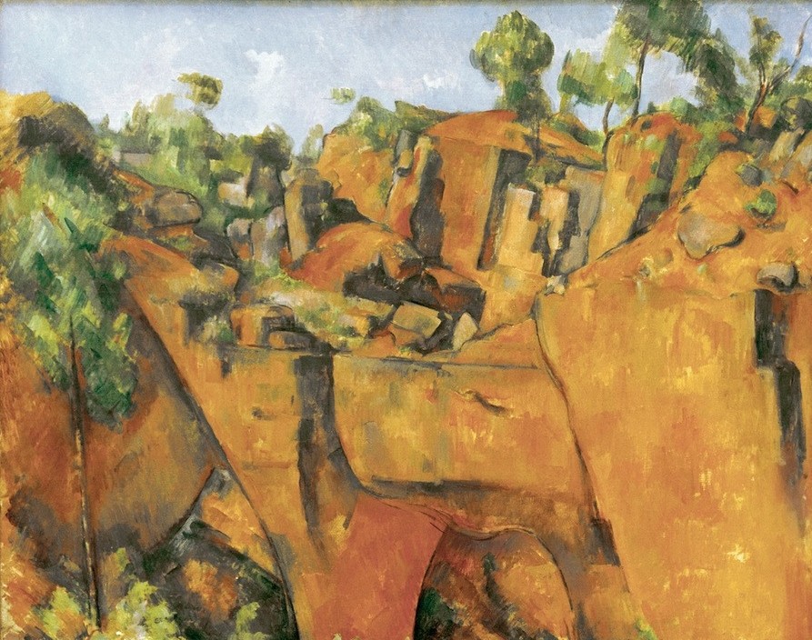 Paul Cézanne, La carrière de Bibémus (Der Steinbruch von Bibémus) (Geologie,Kunst,Landschaft,Stein,Steinbruch,Impressionismus,Baum,Felsen,Französische Kunst,Pyrit,Jahrhundertwende)