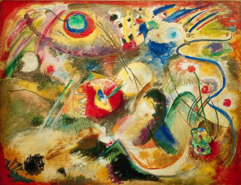 Wassily Kandinsky, Unbenanntes Bild (Sintflut) (Altes Testament,Bibel,Chaos,Sintflut,Der Blaue Reiter,Abstrakte Kunst,Russische Kunst,Weltuntergang,Jüdisch-Christlich)