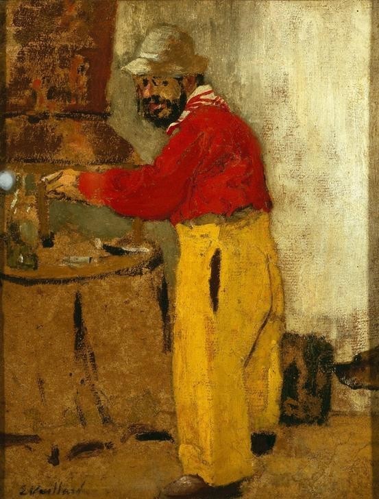Edouard Vuillard, Toulouse-Lautrec am Arbeitstisch (Künstler,Maler (Künstler),Mann,Impressionismus,Selbstbildnis,Künstler Bei Der Arbeit,Portrait,Französische Kunst,Arbeitstisch,Person)