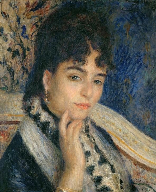 Pierre-Auguste Renoir, Madame Alphonse Daudet (Portrait, Persönlichkeiten, Dame, Frau, Schriftsteller-Ehefrau, Eleganz, Impressionismus, klassische Moderne, Wunschgröße, Wohnzimmer, Malerei)