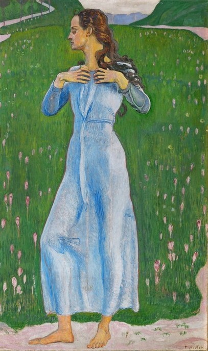 Ferdinand Hodler, Erfüllung (Frau,Herbst,Jahreszeiten,Jugendstil,Mensch,Symbolismus,Allegorie,Schweizerische Kunst,Blume)