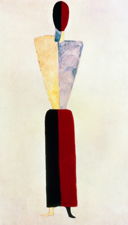 Kasimir Malewitsch, Das Mädchen. Figur auf Weiß (Frau,Mensch,Russische Kunst,Suprematismus,Abstraktion)