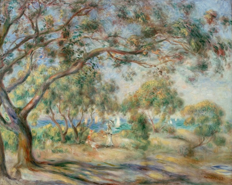 Pierre-Auguste Renoir, Noirmoutier (Küste,Landschaft,Sommer,Meer,Impressionismus,Baum,Französische Kunst,Sonnenschein)