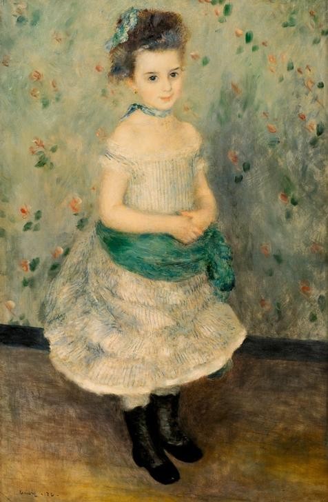 Pierre-Auguste Renoir, Jeanne Durand-Ruel (Kindermode,Kind,Mädchen,Mensch,Mode,Schuhe (Schuh),Impressionismus,Portrait,Französische Kunst,Kleid)