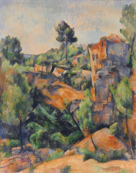 Paul Cézanne, La carrière de Bibémus (Landschaft, Steinbruch, Bäume, Impressionismus, Wunschgröße, Wohnzimmer, Treppenhaus, Klassiker,)