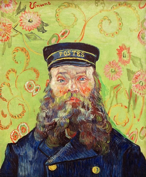 Vincent van Gogh, Joseph-Etienne Roulin (Beamter,Mann,Personal,Post,Uniform,Portrait,Expressionismus,Niederländische Kunst,Vollbart,Signatur)