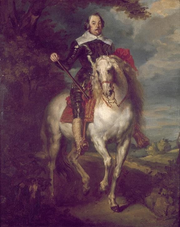 Eugene Delacroix, Reiterbildnis Francisco de Moncada (Diplomat,Feldherr,Generalissimus,Geschichte,Militär,Pferd (Tier),Reiter,Portrait,Kopie,Französische Kunst,Reiterbildnis,Person)