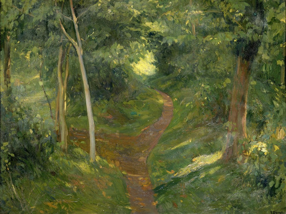 Francisco Llorens Diaz, EL SENDERO (Natur, im Grünen, Waldweg, Wald, Bäume, klassische Moderne,   Wohnzimmer, Impressionismus, Wunschgröße, Malerei)