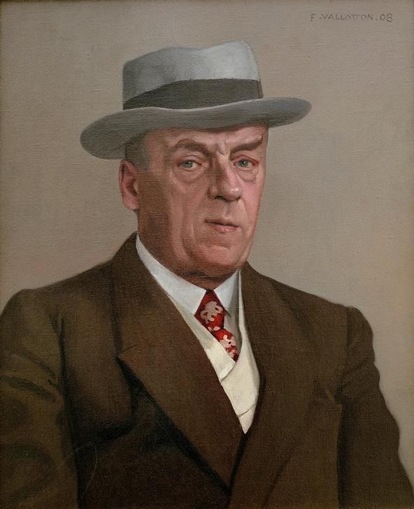 Felix Vallotton, Portrait d’Octave Mirbeau (Herrenhut,Literatur,Mann,Schriftsteller,Hut,Portrait,Französische Kunst,Schweizerische Kunst,Nabis,Person)