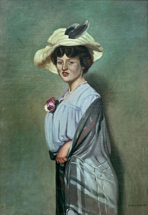 Felix Vallotton, L’Anglaise (Damenhut,Damenmode,Frau,Jugendstil,Mensch,Mode,Hut,Portrait,Französische Kunst,Schweizerische Kunst,Nabis)