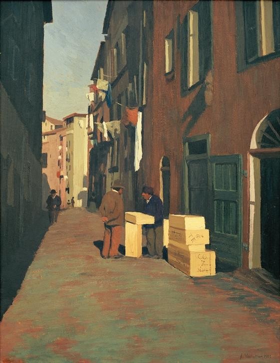 Felix Vallotton, Vieulle rue de Nice (Altstadt,Geographie,Kistenmacher,Urbanistik,Architekturdarstellung,Französische Kunst,Schweizerische Kunst,Gasse,Nabis,Topographie)