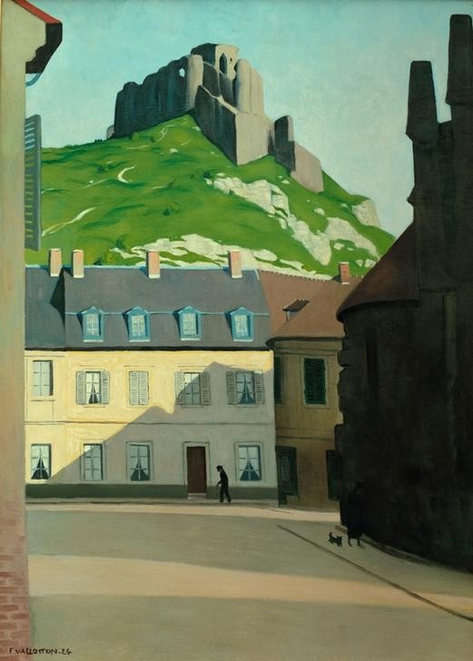 Felix Vallotton, La Chateau Gaillard et la place des Andelys (Geographie,Vedute,Architekturdarstellung,Französische Kunst,Schweizerische Kunst,Nabis,Topographie)