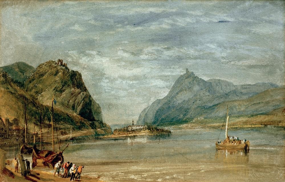 JOSEPH MALLORD WILLIAM TURNER, Rolandseck, Nonnenwerth und Drachenfels (Geographie,Landschaft,Englische Kunst,Topographie)
