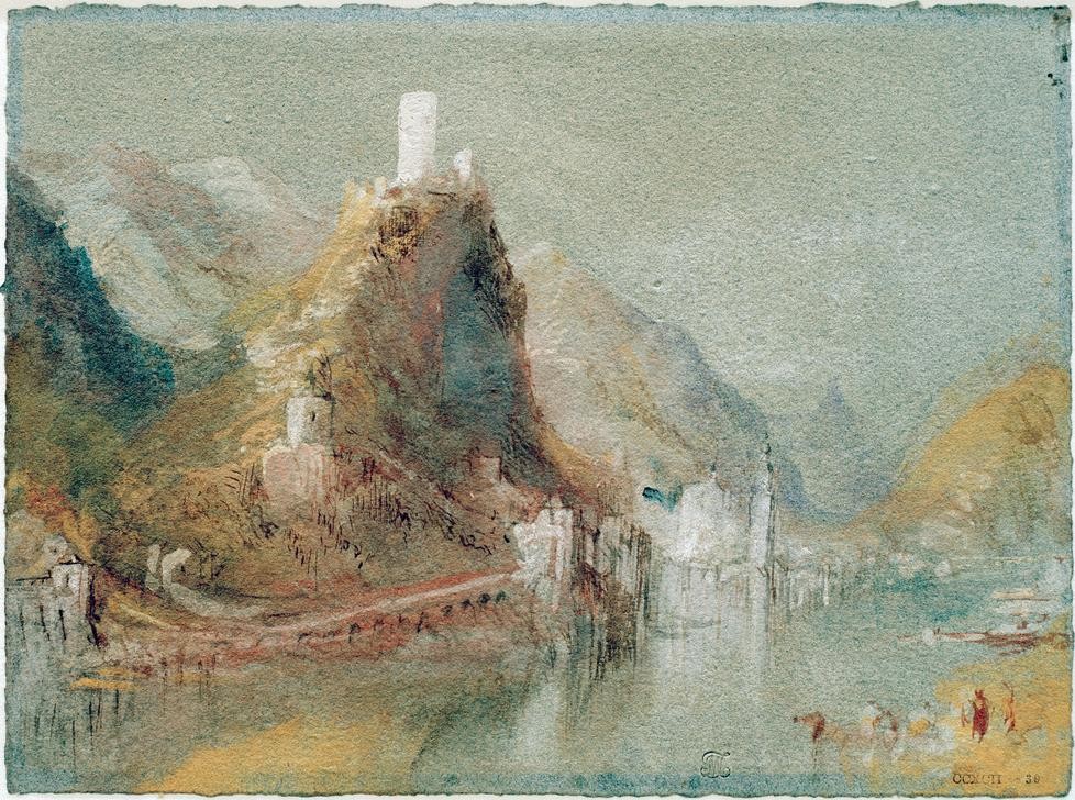 JOSEPH MALLORD WILLIAM TURNER, Cochem aus südlicher Richtung gesehen (Burg (Bauwerk),Geographie,Stadtansicht,Englische Kunst,Topographie)