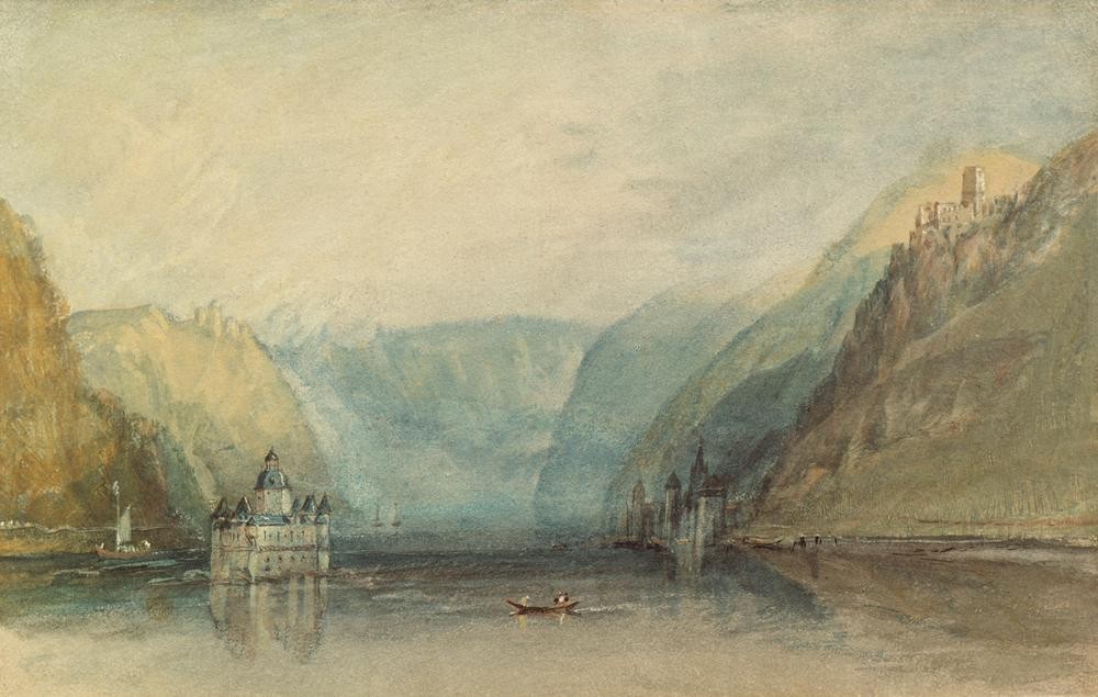 JOSEPH MALLORD WILLIAM TURNER, Die Pfalz bei Kaub (Geographie,Landschaft,Englische Kunst,Topographie,Rheinromantik)
