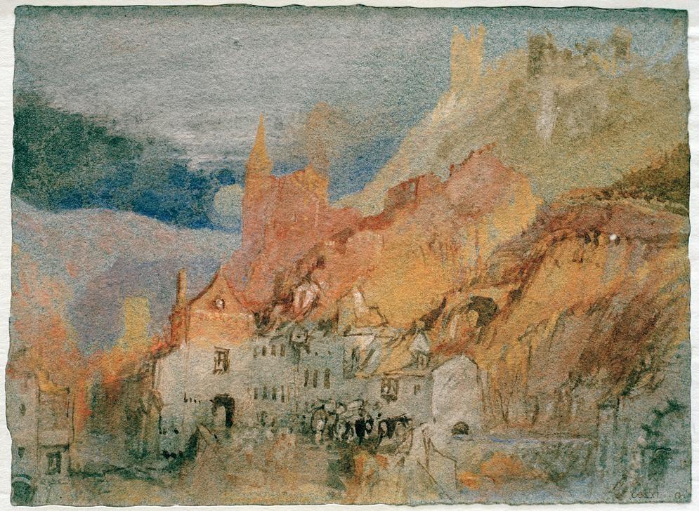 JOSEPH MALLORD WILLIAM TURNER, Am Ende des Weges von Bernkastel nach Trarbach (Geographie,Teilansicht,Stadtansicht,Englische Kunst,Topographie)
