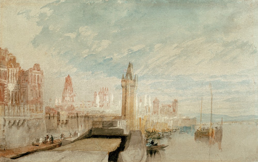 JOSEPH MALLORD WILLIAM TURNER, Mainz (Geographie,Turm,Stadtansicht,Englische Kunst,Ufer,Topographie,Rheinromantik)