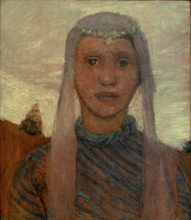 Paula Modersohn-Becker, Mädchen mit Schleier (Kind,Mädchen,Mensch,Frauenkunst,Portrait,Worpsweder Künstlerkolonie)