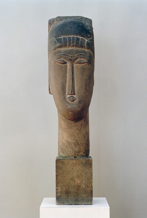 Amedeo Modigliani, Kopf (Frau,Kunst,Mensch,Stein,Portrait,Expressionismus,Italienische Kunst,Kopf,Ecole De Paris,Sandstein)