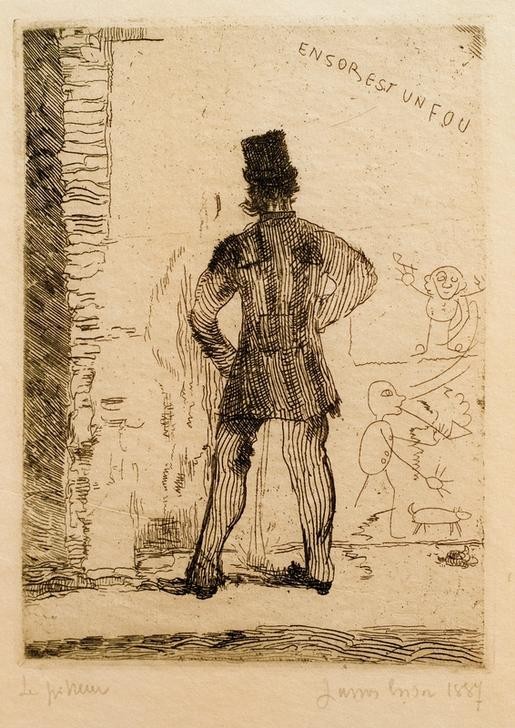 James Ensor, Le Pisseur (L’Homme du Peuple) (Mann,Physiologie,Schlechtes Benehmen,Belgische Kunst,Urinieren)