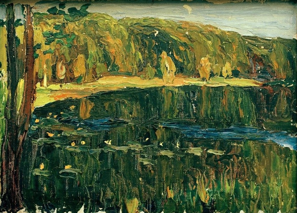 Wassily Kandinsky, Achtyrka – Dunkler See (Garten Und Park,Herbst,Jahreszeiten,Landschaft,See,Russische Kunst,Landgut,Jahrhundertwende)