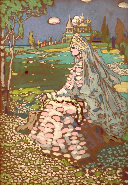 Wassily Kandinsky, Die Braut (Braut,Jugendstil,Kirche,Kunst,Landschaft,Volkskunde,Expressionismus,Der Blaue Reiter,Russische Kunst,Land Und Leute)