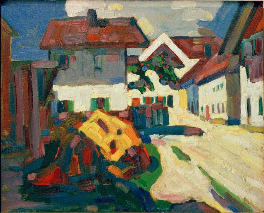Wassily Kandinsky, Murnau – Häusergruppe (Architektur,Dorf,Russische Kunst,Architekturdarstellung,Jahrhundertwende)