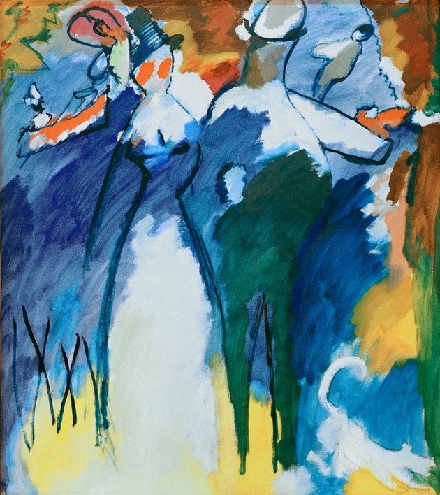 Wassily Kandinsky, Impression VI (Sonntag) (Ehepaar,Kunst,Mensch,Freizeit,Spaziergang,Wochentage,Sonntag,Expressionismus,Der Blaue Reiter,Abstrakte Kunst,Russische Kunst,Paar,Abstraktion,Neue Kuenstlervereinigung Muenchen,Wochenende,Farbigkeit,Farbe)