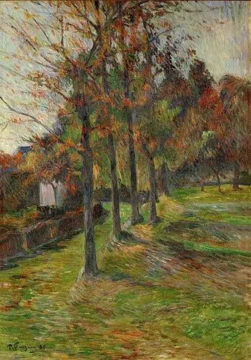 Paul Gauguin, Route de Rouen II (Landstrasse,Landschaft,Strasse (Allgemein),Impressionismus,Französische Kunst,Synthetismus)