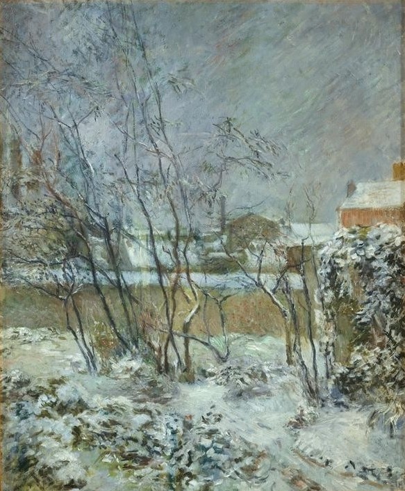 Paul Gauguin, Effet de neige, ou La neige à rue Carcel (Jahreszeiten,Landschaft,Winter,Impressionismus,Schnee,Französische Kunst)