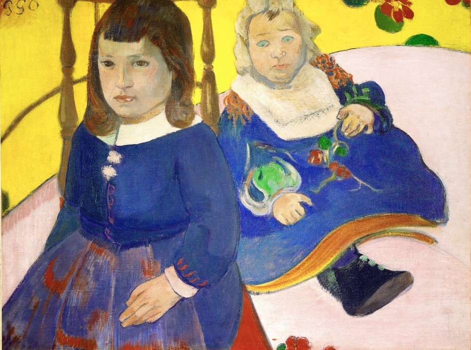 Paul Gauguin, Deux enfants (Geschwister,Kind,Mensch,Portrait,Französische Kunst,Doppelportrait,Synthetismus)