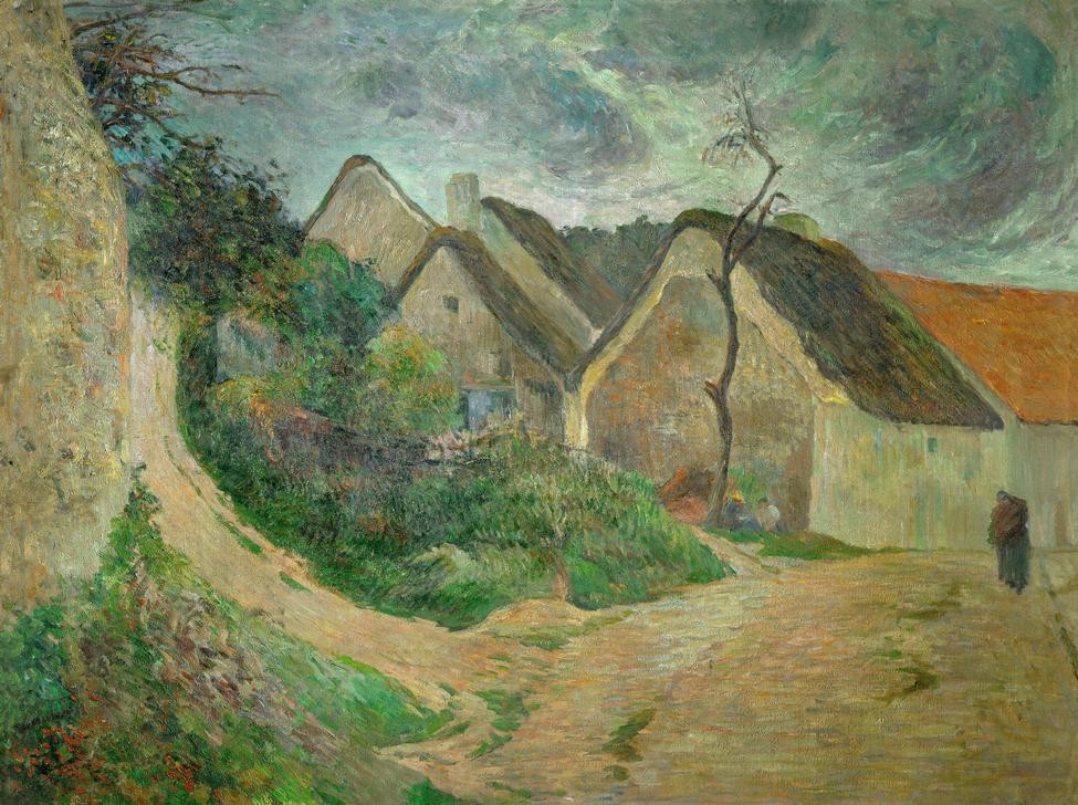 Paul Gauguin, Osny, chemin montant (Dorfstrasse,Dorf,Landschaft,Strasse (Allgemein),Impressionismus,Weg,Französische Kunst,Synthetismus)