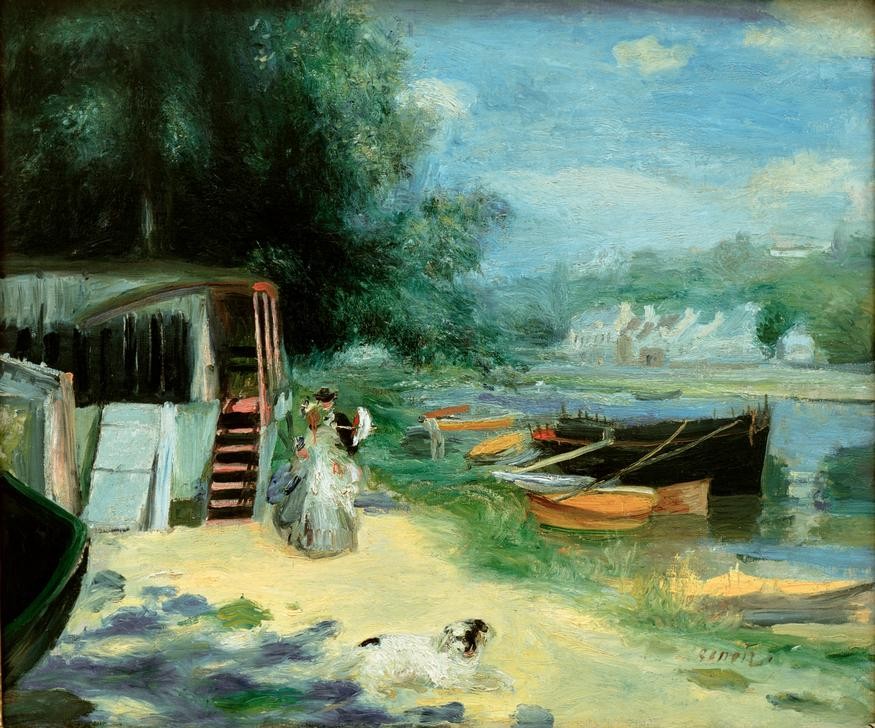 Pierre-Auguste Renoir, La Grenouillère (Freibad,Landschaft,Maler (Künstler),Impressionismus,Fluss,Französische Kunst)
