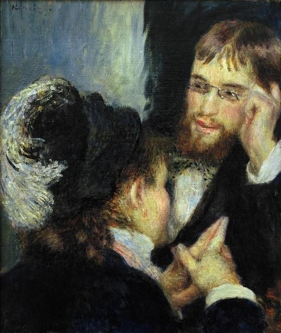 Pierre-Auguste Renoir, La conversation (Brille,Gesellschaftliches Leben,Gesellschaft,Maler (Künstler),Impressionismus,Französische Kunst,Junges Paar,Zwicker,Unterhaltung (Gespräch))