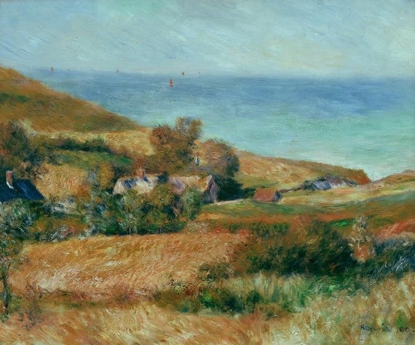 Pierre-Auguste Renoir, Vue de la côte près de Wargemont en Normandie (Küste,Landschaft,Meer,Impressionismus,Französische Kunst)