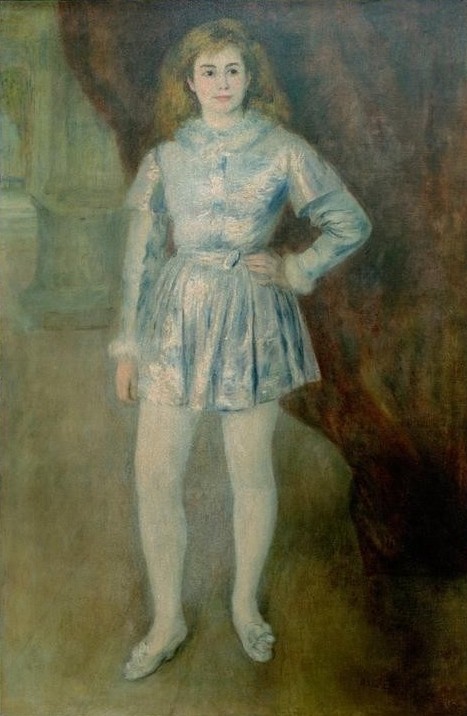 Pierre-Auguste Renoir, Le page. Madame Henriot en travesti (Frau,Rollenbild,Schauspielerin,Theater,Impressionismus,Portrait,Travestie,Französische Kunst,Ganzfigurig,Frau In Männerrolle)