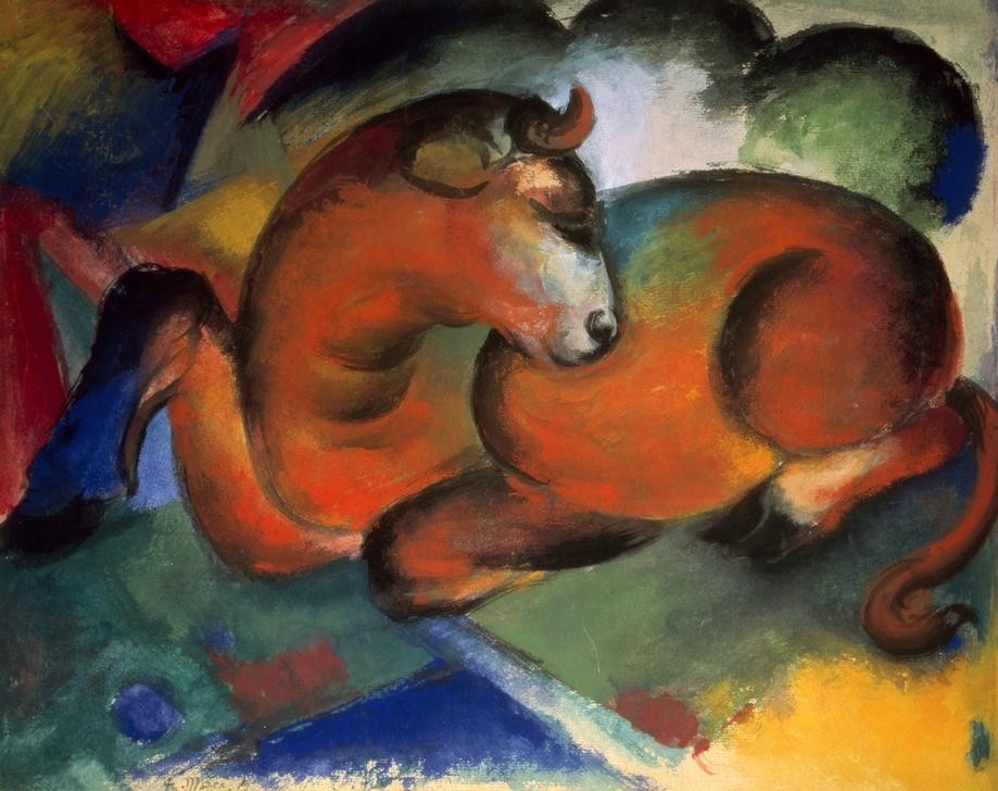 Franz Marc, Roter Stier (Deutsche Kunst,Rind,Zoologie,Expressionismus,Der Blaue Reiter,Stier (Tier))