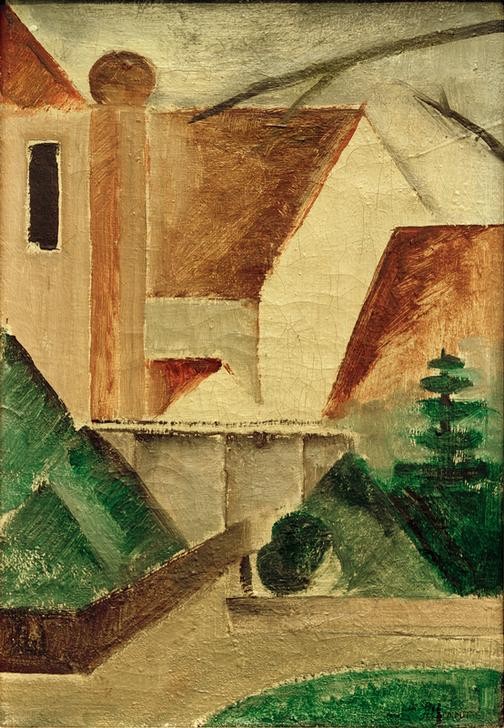 Oskar Schlemmer, Kloster (Deutsche Kunst,Kloster,Kunst,Kubismus,Architekturdarstellung,Sakralbau)