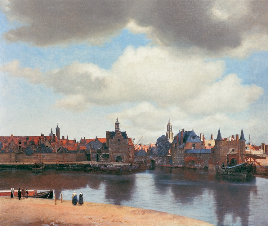 Jan Vermeer, Ansicht von Delft (Geographie,Barock,Vedute,Stadtansicht,Niederländische Kunst,Topographie)