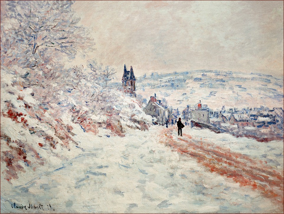Claude Monet, La Route de Vetheuil, Effet de Neige (Die Straße nach Vethe (Landschaft,Winter,Impressionismus,Schnee,Französische Kunst)