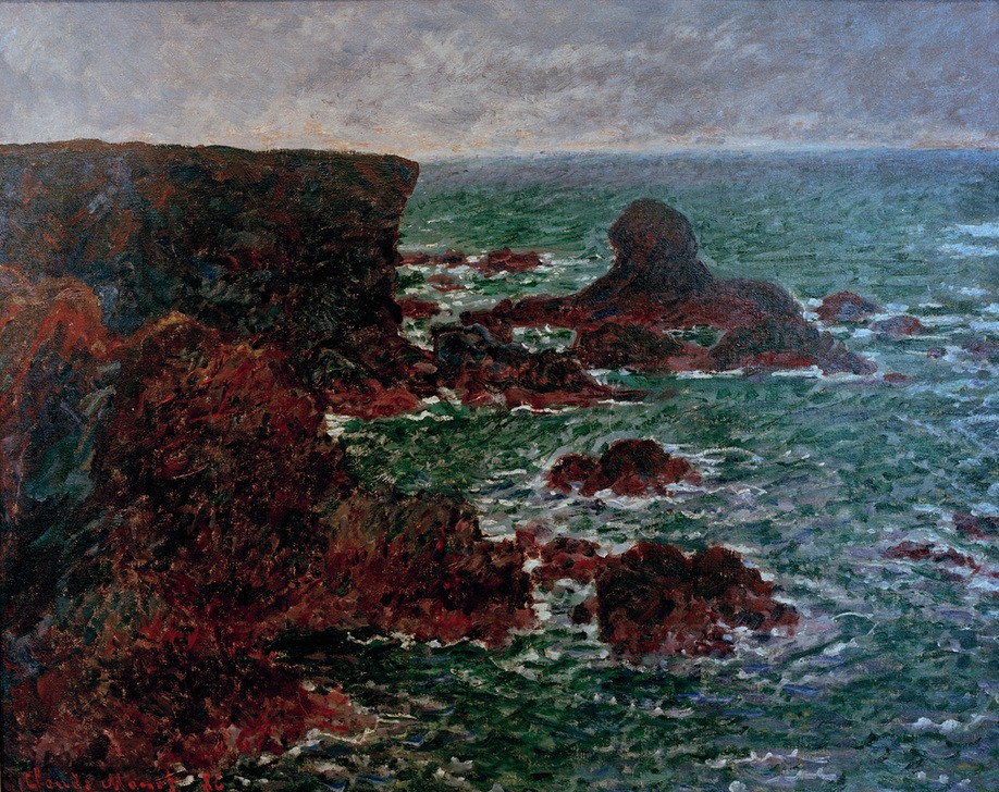 Claude Monet, Rocher du Lion, Belle-Ile-en-Mer (Der Löwenfelsen. Belle-Il (Küste,Landschaft,Meer,Impressionismus,Felsen,Französische Kunst)