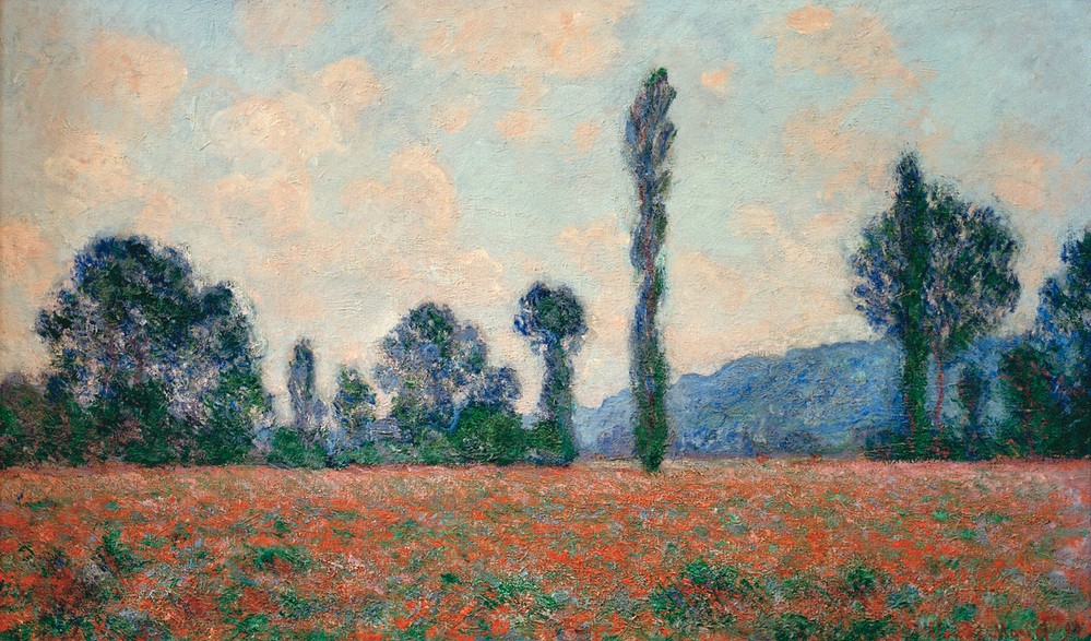 Claude Monet, Champ des Coquelicots (Mohnfeld) (Landschaft,Impressionismus,Mohn,Französische Kunst,Feld,Feldblume)