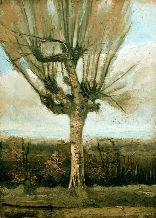 Vincent van Gogh, Kopfweide (Herbst,Jahreszeiten,Landschaft,Weide,Winter,Impressionismus,Baum,Niederländische Kunst,Solitär (Baum),Laubbaum)