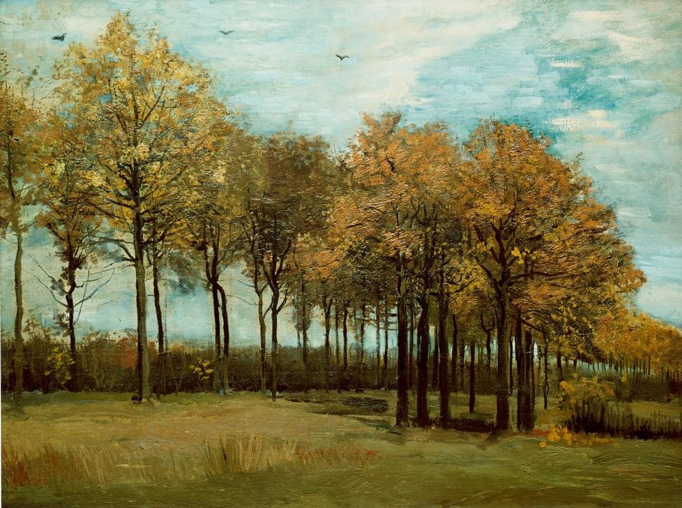 Vincent van Gogh, Herbstlandschaft (Herbst,Jahreszeiten,Landschaft,Baum,Niederländische Kunst,Holländische Kunst,Laubbaum)