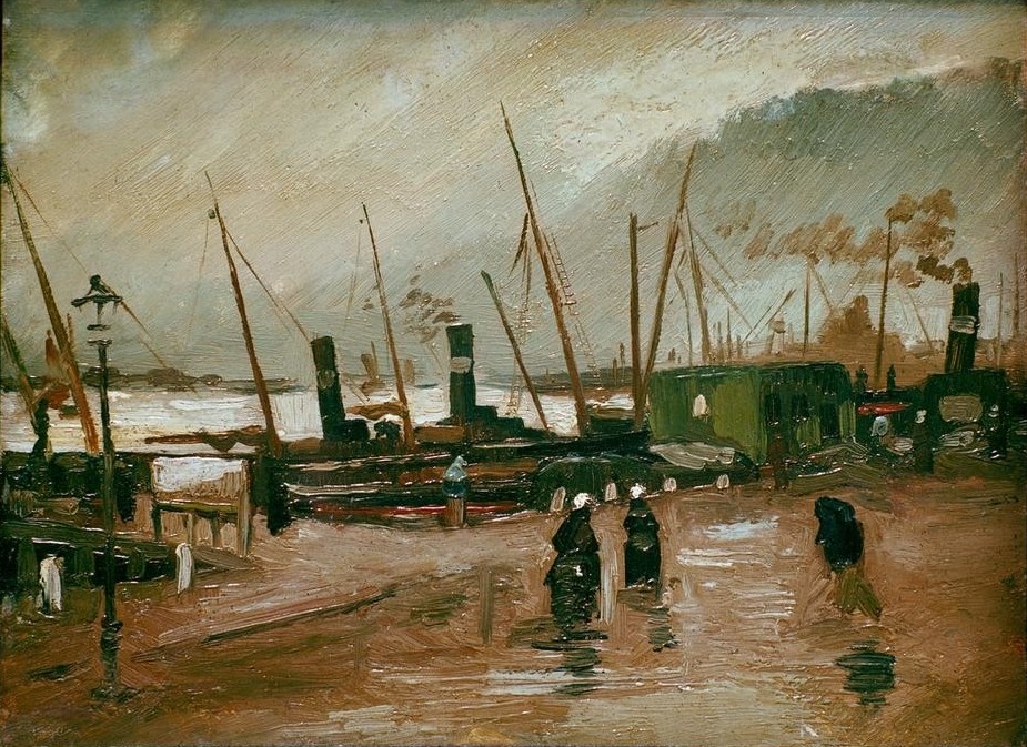 Vincent van Gogh, De Ruijterkade in Amsterdam (Geographie,Hafen,Niederländische Kunst,Holländische Kunst,Topographie,Schifffahrt)