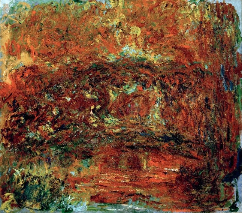 Claude Monet, Le Pont japonais (Die japanische Brücke) (Brücke,Garten Und Park,Herbst,Landschaft,Impressionismus,See,Französische Kunst,Gartenteich)